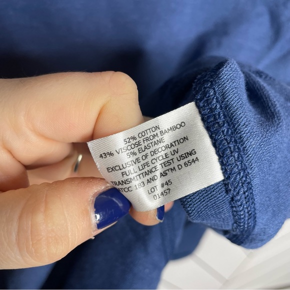 Coolibar | Cowl Neck Long Sleeve Pullover Sun Protection Top Blue Size Small NWT - Picture 7 of 9